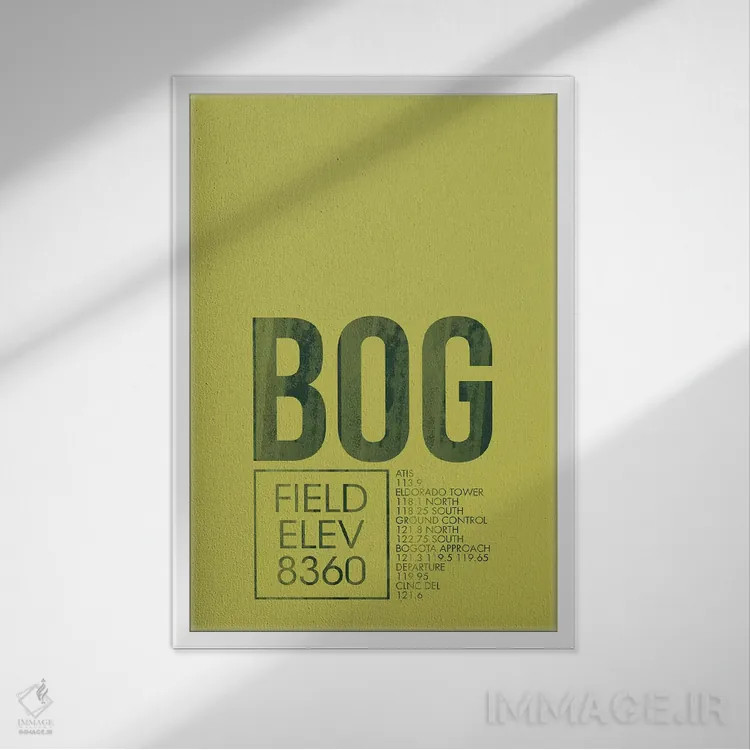 تابلو دکوراتیو کنترل ترافیک هوایی BOG، بوگوتا، کلمبیا اثر ۰۸ لفت - نمای قابدار سفید