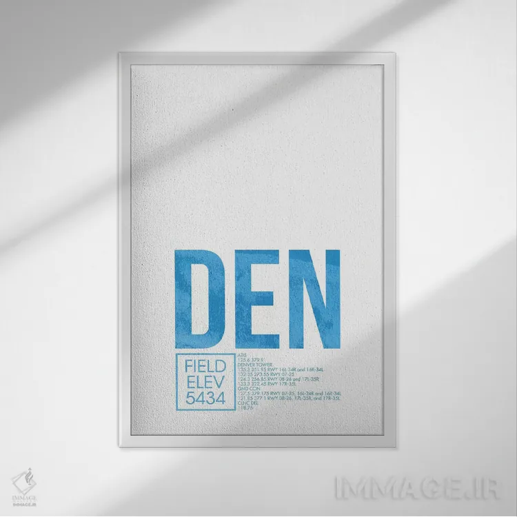 تابلو دکوراتیو کنترل ترافیک هوایی DEN، دنور اثر ۰۸ لفت - نمای قابدار سفید