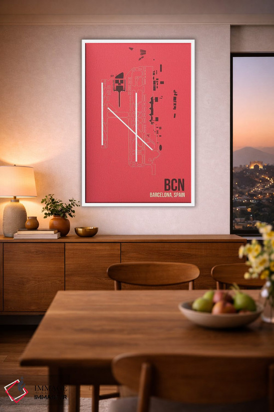 تابلو دکوراتیو نقشه BCN، بارسلونا، اسپانیا اثر ۰۸ لفت - D1W