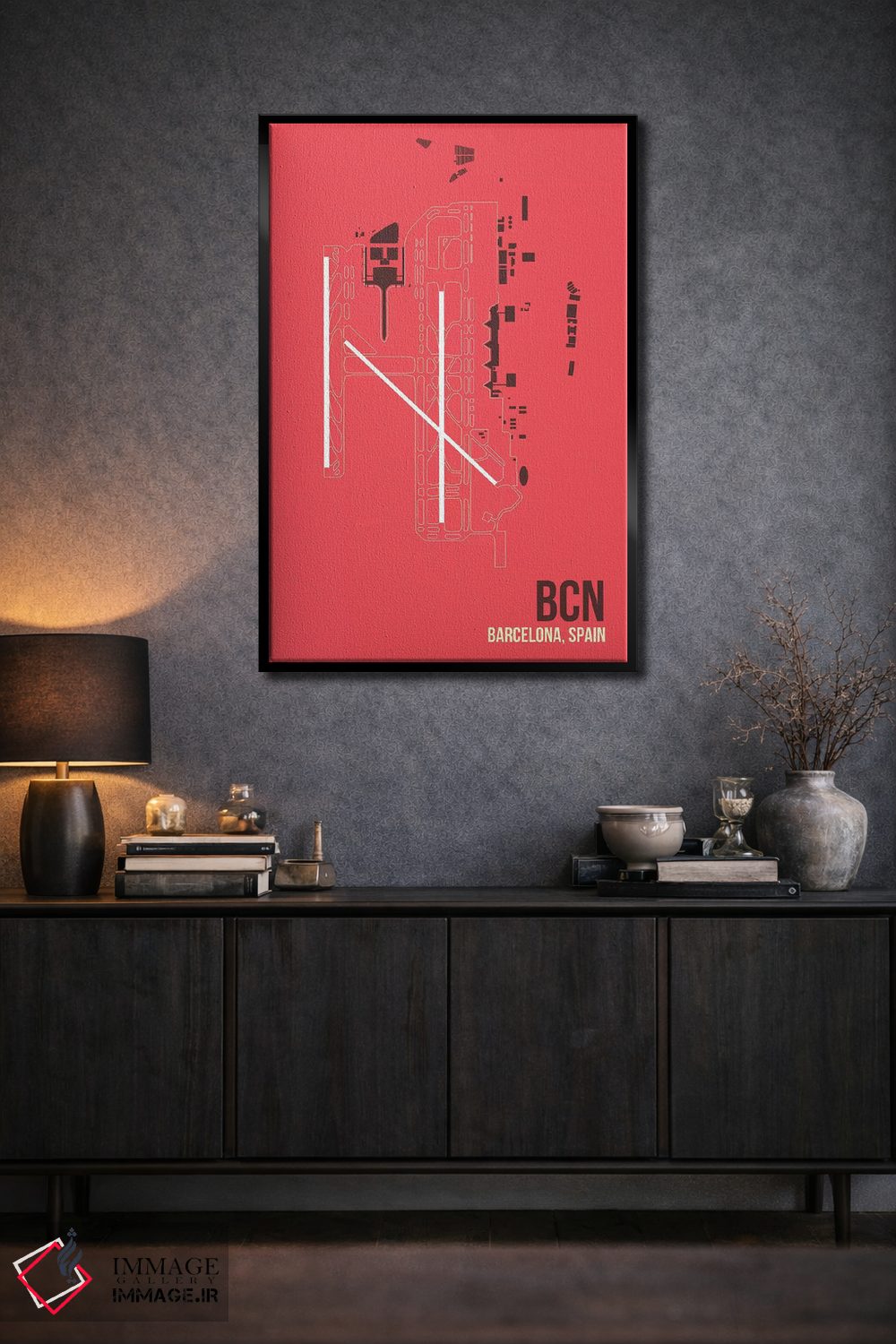 تابلو دکوراتیو نقشه BCN، بارسلونا، اسپانیا اثر ۰۸ لفت - D2B