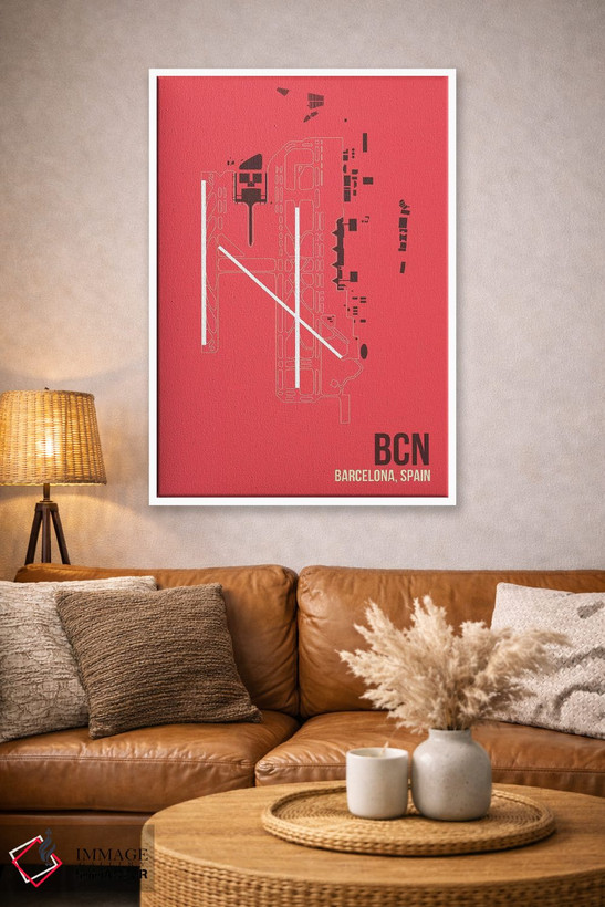 تابلو دکوراتیو نقشه BCN، بارسلونا، اسپانیا اثر ۰۸ لفت - D3W
