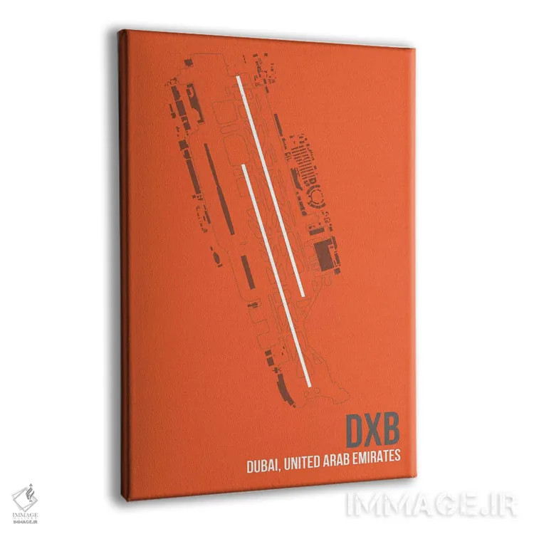تابلو دکوراتیو نقشه DXB، دبی، امارات اثر ۰۸ لفت - نمای پرسپکتیو محصول