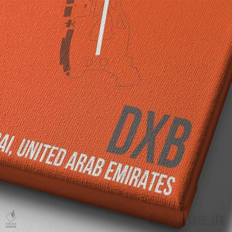 تابلو دکوراتیو نقشه DXB، دبی، امارات اثر ۰۸ لفت - نمای نزدیک بافت بوم