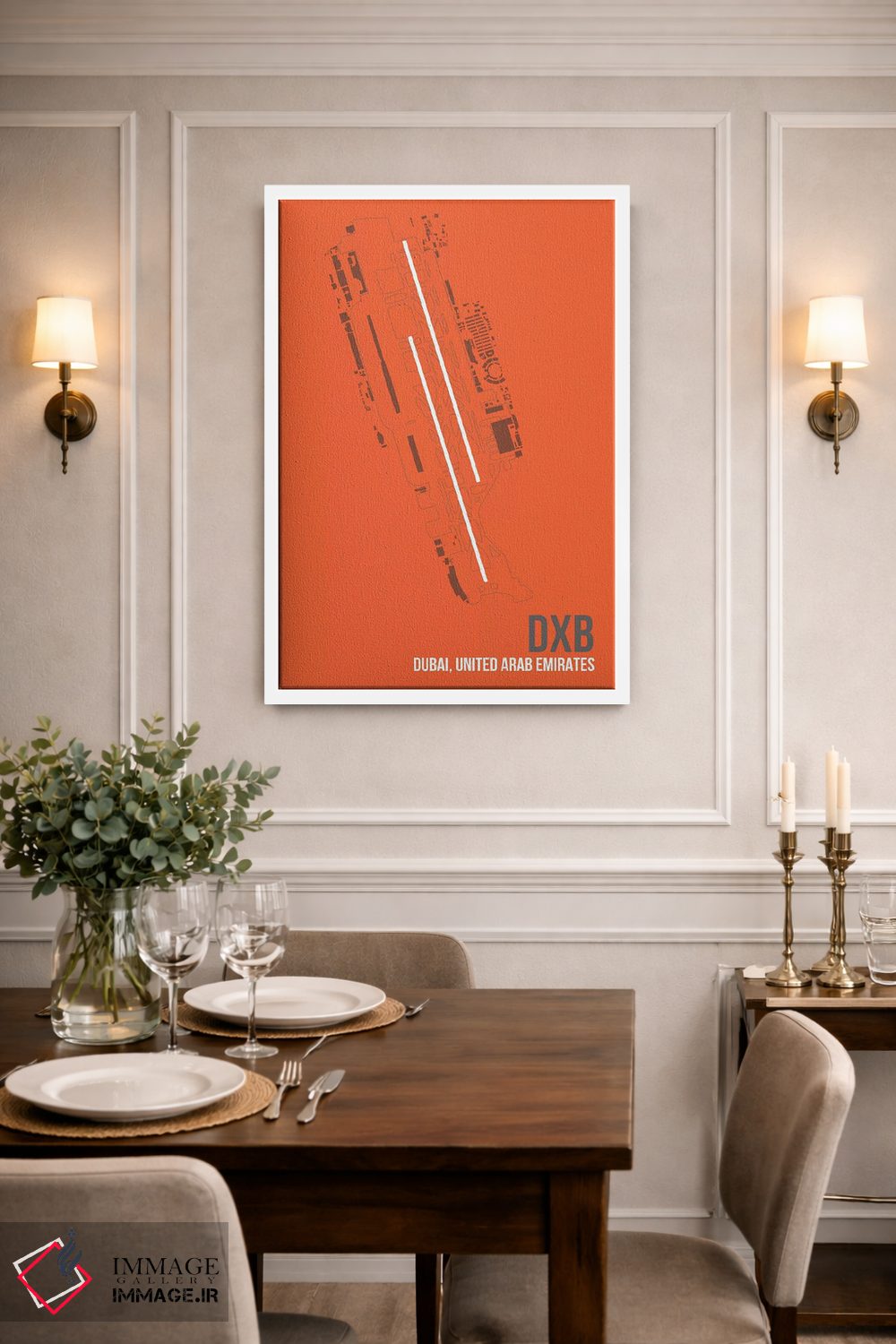 تابلو دکوراتیو نقشه DXB، دبی، امارات اثر ۰۸ لفت - D1W