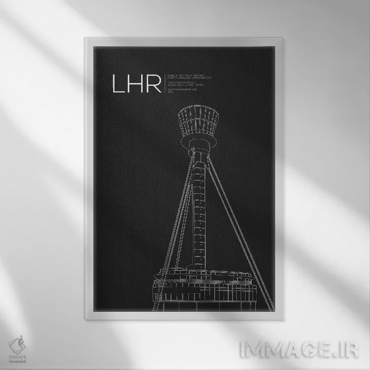 تابلو دکوراتیو برج مراقبت LHR، فرودگاه هیثرو اثر ۰۸ لفت - نمای قابدار سفید