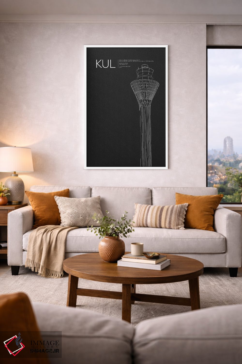 تابلو دکوراتیو برج مراقبت KUL، فرودگاه بین المللی کوالالامپور اثر ۰۸ لفت - D3W