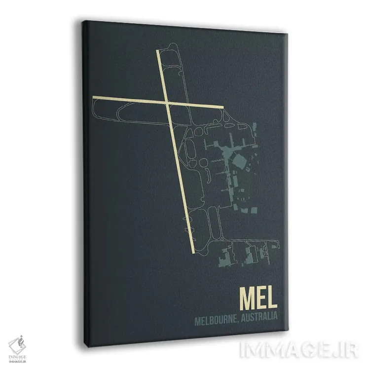 تابلو دکوراتیو نقشه MEL، ملبورن اثر ۰۸ لفت - نمای پرسپکتیو محصول