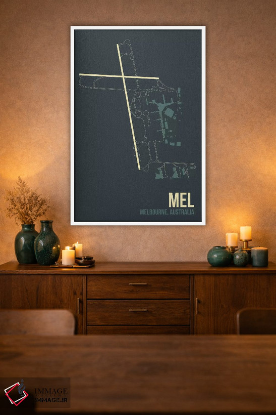 تابلو دکوراتیو نقشه MEL، ملبورن اثر ۰۸ لفت - D1W
