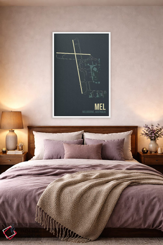 تابلو دکوراتیو نقشه MEL، ملبورن اثر ۰۸ لفت - D4W