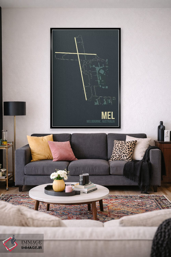 تابلو دکوراتیو نقشه MEL، ملبورن اثر ۰۸ لفت - D3B