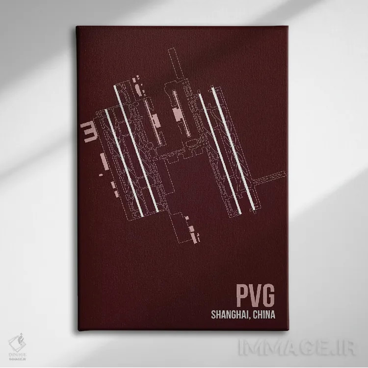 تابلو دکوراتیو نقشه PVG، شانگهای اثر ۰۸ لفت - نمای روبهرو روی دیوار