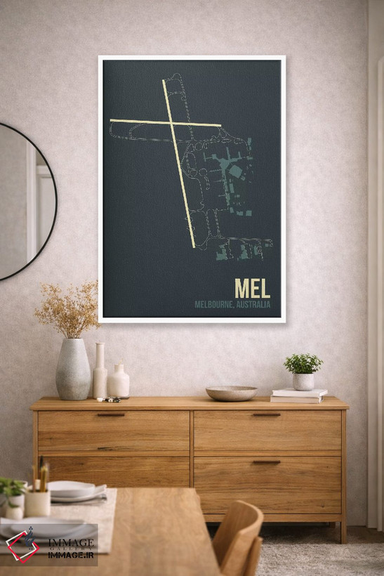 تابلو دکوراتیو نقشه MEL، ملبورن اثر ۰۸ لفت - D2W