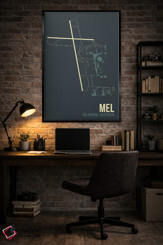 تابلو دکوراتیو نقشه MEL، ملبورن اثر ۰۸ لفت - D6B