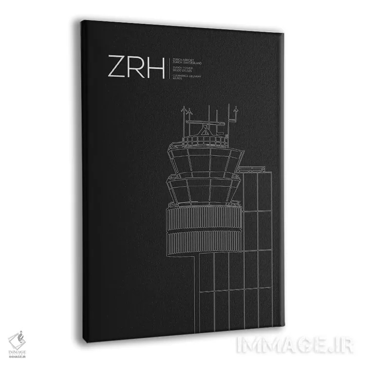 تابلو دکوراتیو برج مراقبت ZRH، فرودگاه زوریخ اثر ۰۸ لفت - نمای پرسپکتیو محصول
