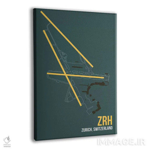 تابلو دکوراتیو نقشه ZRH، زوریخ اثر ۰۸ لفت - نمای پرسپکتیو محصول