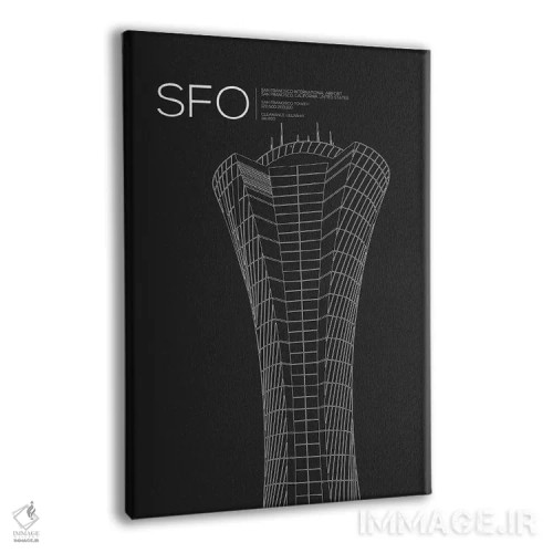 تابلو دکوراتیو برج مراقبت SFO، فرودگاه بین المللی سان فرانسیسکو اثر ۰۸ لفت - نمای پرسپکتیو محصول