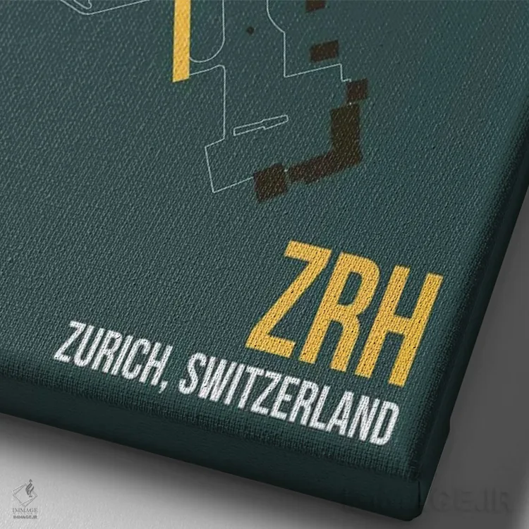 تابلو دکوراتیو نقشه ZRH، زوریخ اثر ۰۸ لفت - نمای نزدیک بافت بوم