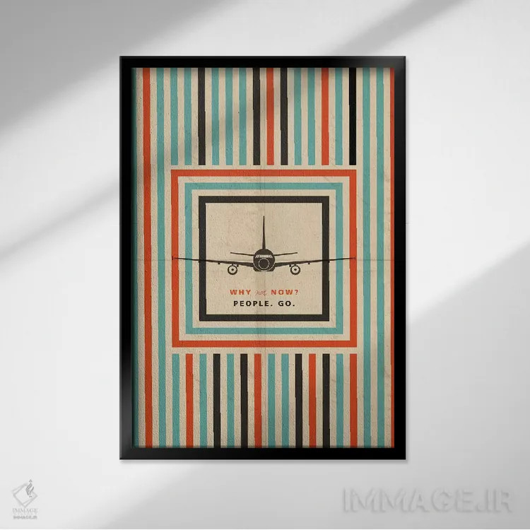 تابلو دکوراتیو چرا حالا نه؟ اثر ۰۸ لفت - نمای قابدار مشکی