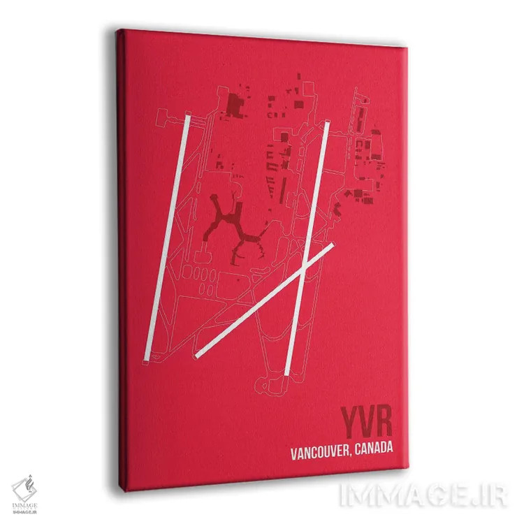 تابلو دکوراتیو نقشه YVR، ونکوور اثر ۰۸ لفت - نمای پرسپکتیو محصول