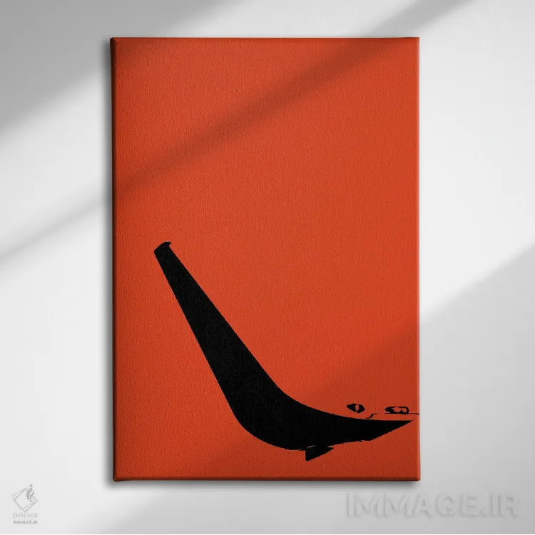 تابلو مینیمال بالچه هواپیما اثر ۰۸ لفت - نمای روبهرو روی دیوار