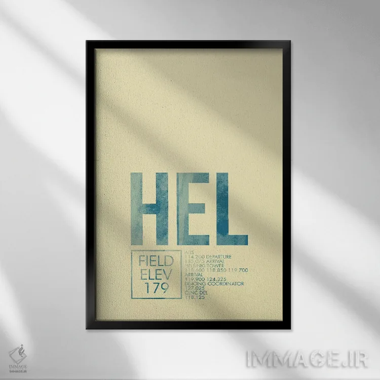 تابلو دکوراتیو هلسینکی اثر ۰۸ لفت - نمای قابدار مشکی