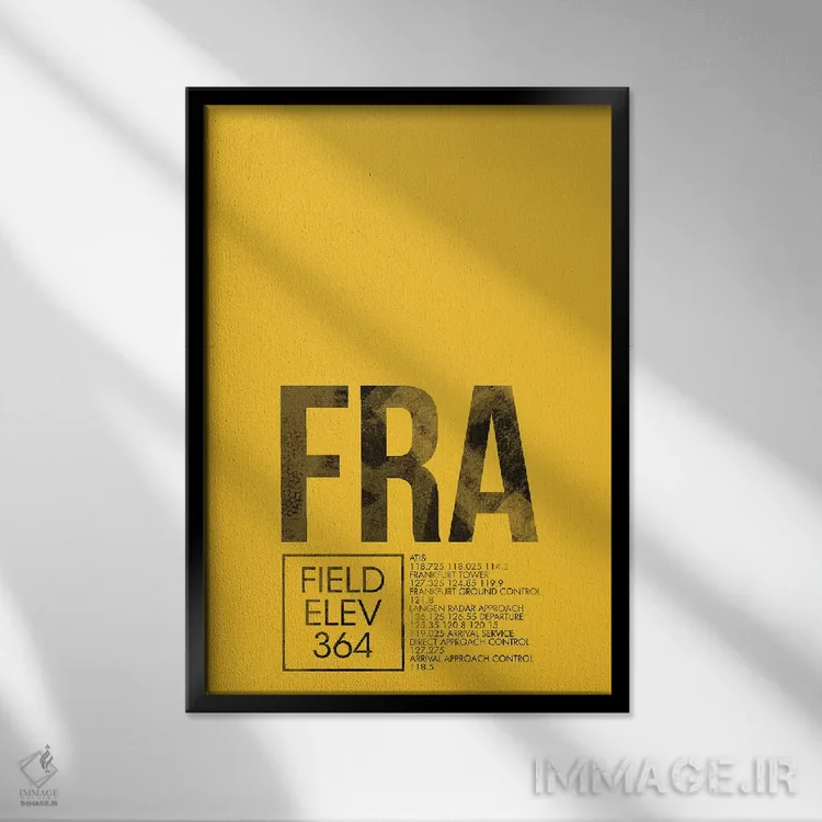 تابلو دکوراتیو فرانکفورت اثر ۰۸ لفت - نمای قابدار مشکی