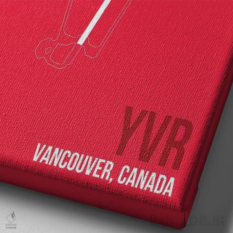 تابلو دکوراتیو نقشه YVR، ونکوور اثر ۰۸ لفت - نمای نزدیک بافت بوم