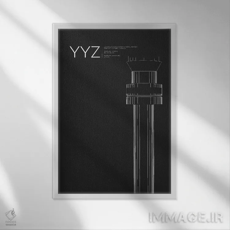 تابلو دکوراتیو برج مراقبت YYZ، فرودگاه بین المللی تورنتو اثر ۰۸ لفت - نمای قابدار سفید