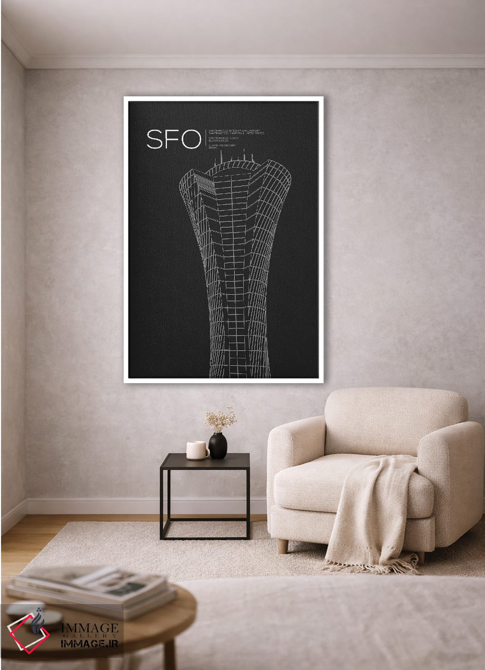 تابلو دکوراتیو برج مراقبت SFO، فرودگاه بین المللی سان فرانسیسکو اثر ۰۸ لفت - D1W