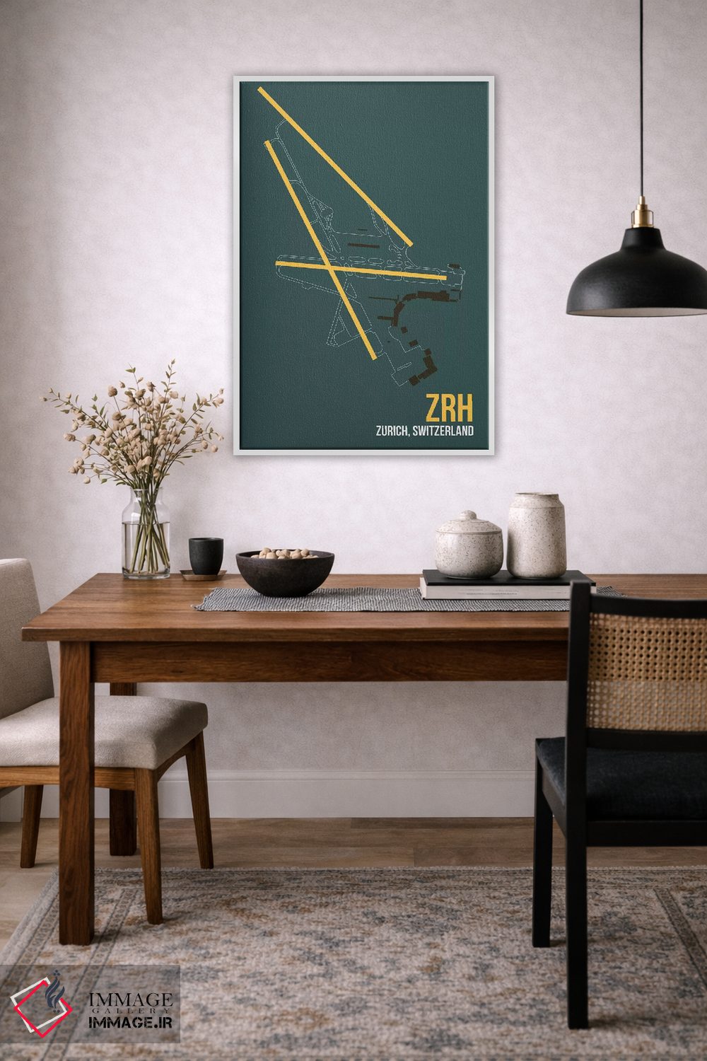 تابلو دکوراتیو نقشه ZRH، زوریخ اثر ۰۸ لفت - D3W
