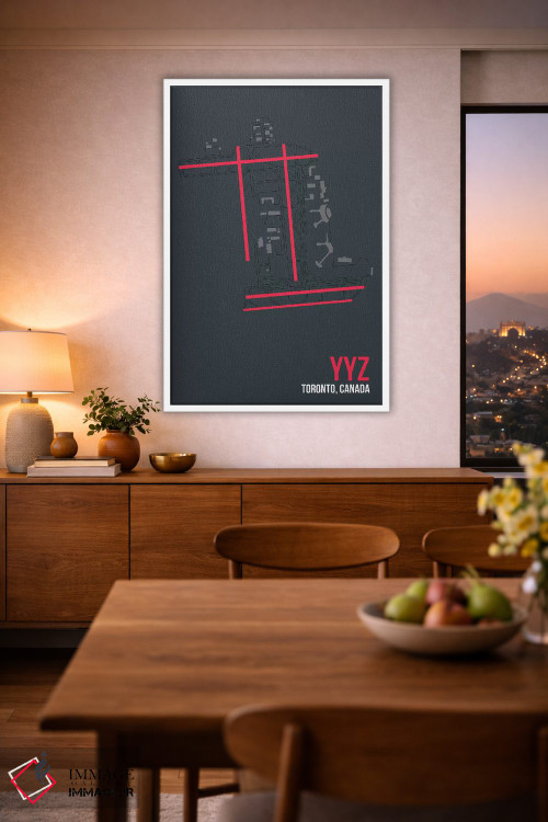 تابلو دکوراتیو نقشه YYZ، تورنتو اثر ۰۸ لفت - D2W