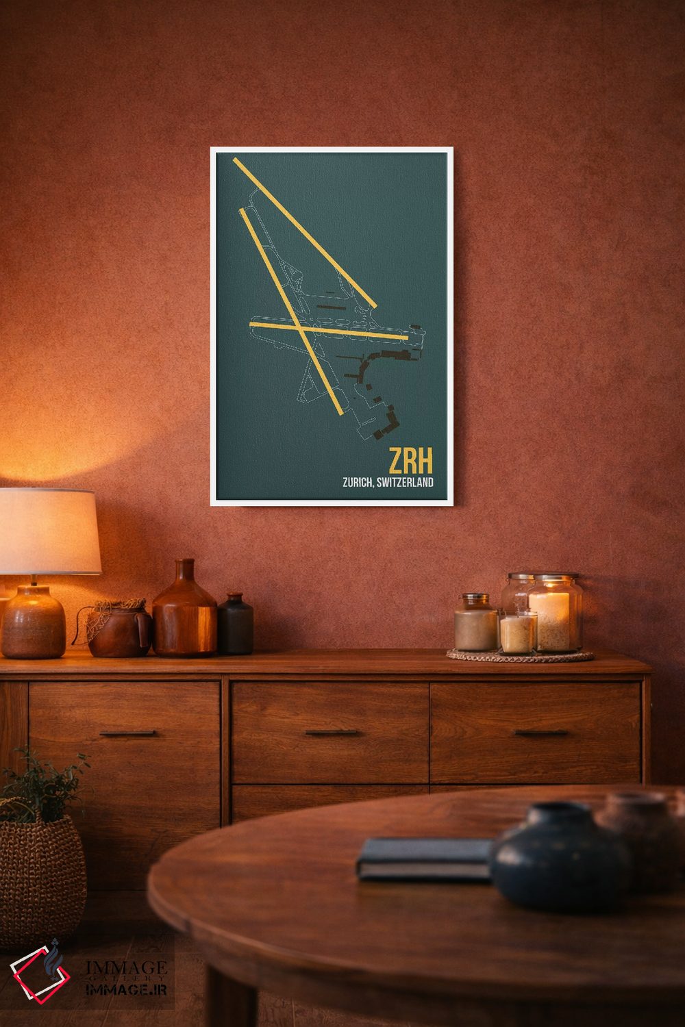تابلو دکوراتیو نقشه ZRH، زوریخ اثر ۰۸ لفت - D4W