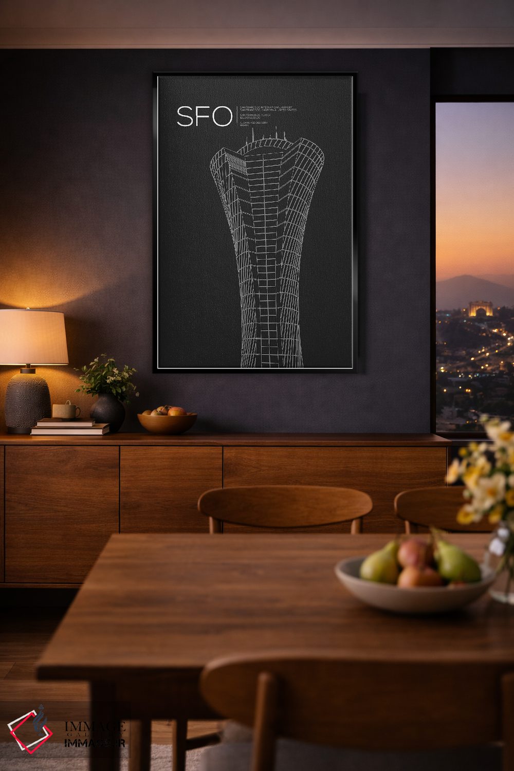 تابلو دکوراتیو برج مراقبت SFO، فرودگاه بین المللی سان فرانسیسکو اثر ۰۸ لفت - D2B