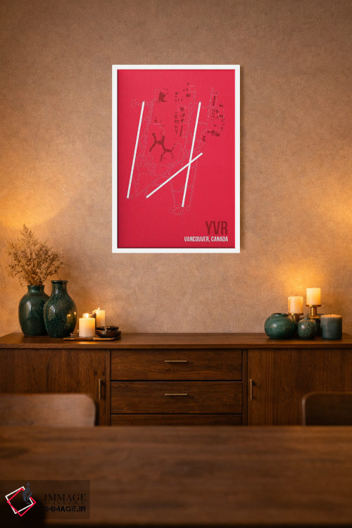 تابلو دکوراتیو نقشه YVR، ونکوور اثر ۰۸ لفت - D2W