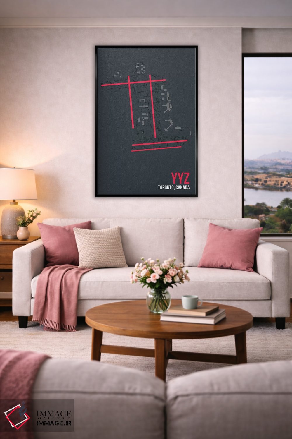 تابلو دکوراتیو نقشه YYZ، تورنتو اثر ۰۸ لفت - D5B
