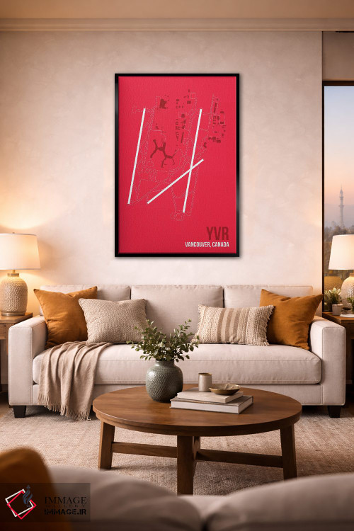 تابلو دکوراتیو نقشه YVR، ونکوور اثر ۰۸ لفت - D3B