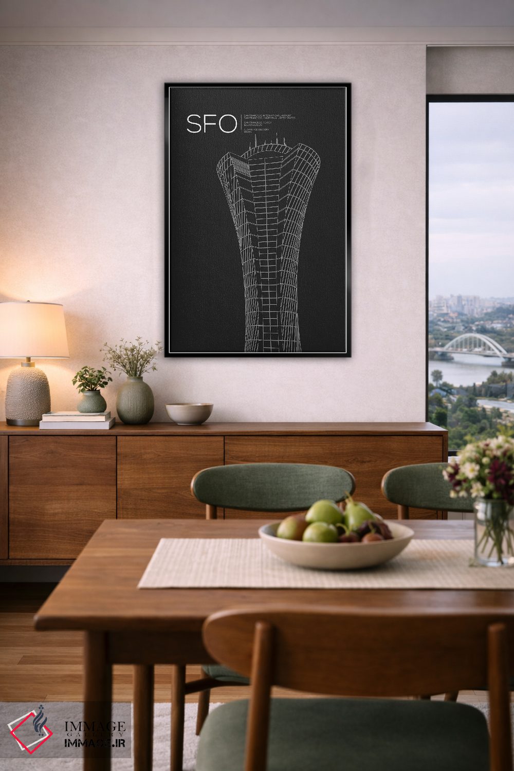 تابلو دکوراتیو برج مراقبت SFO، فرودگاه بین المللی سان فرانسیسکو اثر ۰۸ لفت - D6B