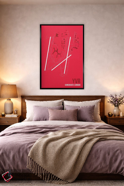 تابلو دکوراتیو نقشه YVR، ونکوور اثر ۰۸ لفت - D5B
