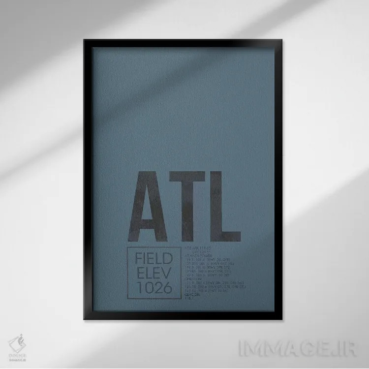 تابلو دکوراتیو آتلانتا اثر ۰۸ لفت - نمای قابدار مشکی