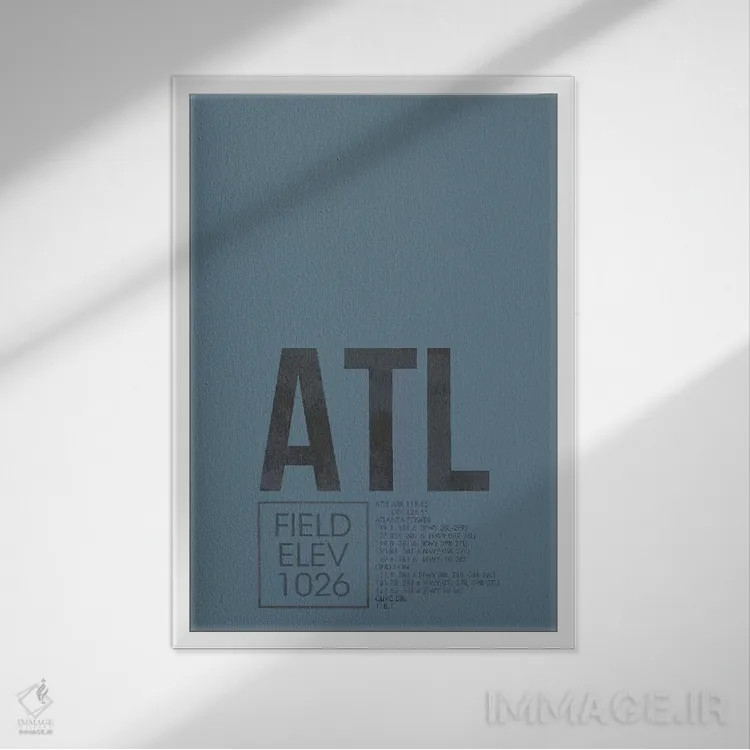 تابلو دکوراتیو آتلانتا اثر ۰۸ لفت - نمای قابدار سفید