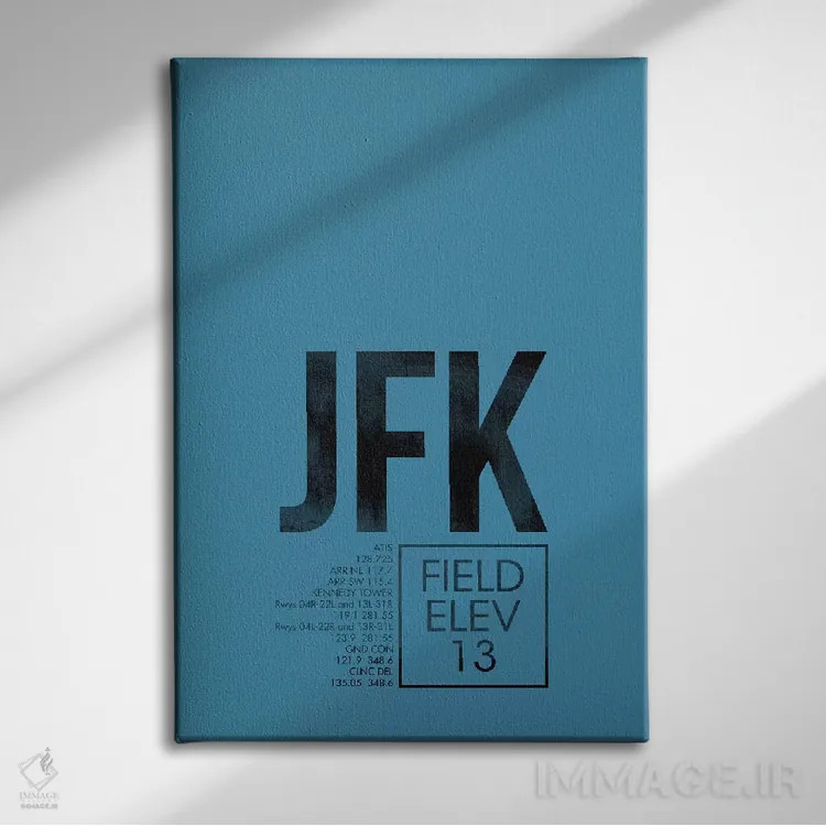 تابلو دکوراتیو کد فرودگاه نیویورک اثر ۰۸ لفت - نمای روبهرو روی دیوار