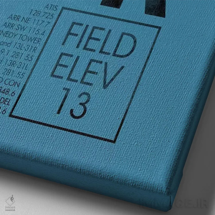 تابلو دکوراتیو کد فرودگاه نیویورک اثر ۰۸ لفت - نمای نزدیک بافت بوم