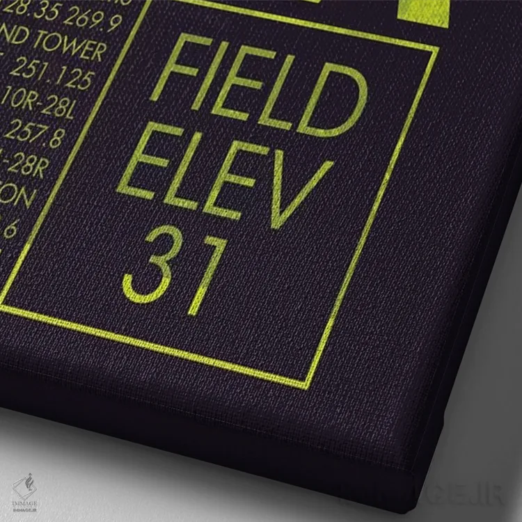 تابلو دکوراتیو کد فرودگاه پورتلند اثر ۰۸ لفت - نمای نزدیک بافت بوم