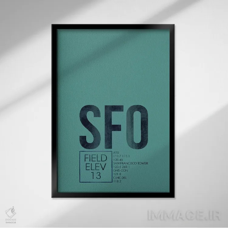 تابلو دکوراتیو سانفرانسیسکو اثر ۰۸ لفت - نمای قابدار مشکی