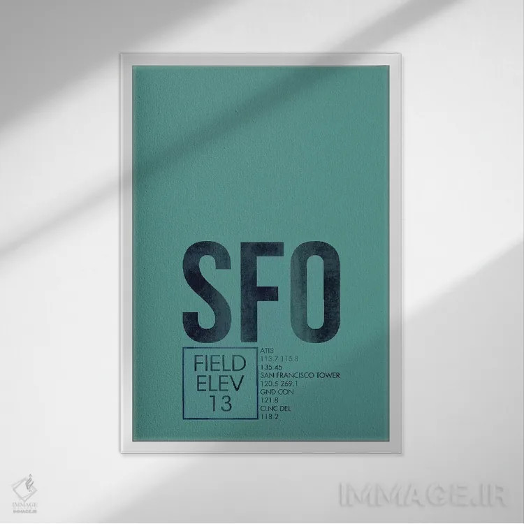 تابلو دکوراتیو سانفرانسیسکو اثر ۰۸ لفت - نمای قابدار سفید