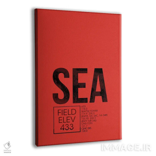 تابلو دکوراتیو کد فرودگاه سیاتل-تاکوما اثر ۰۸ لفت - نمای پرسپکتیو محصول