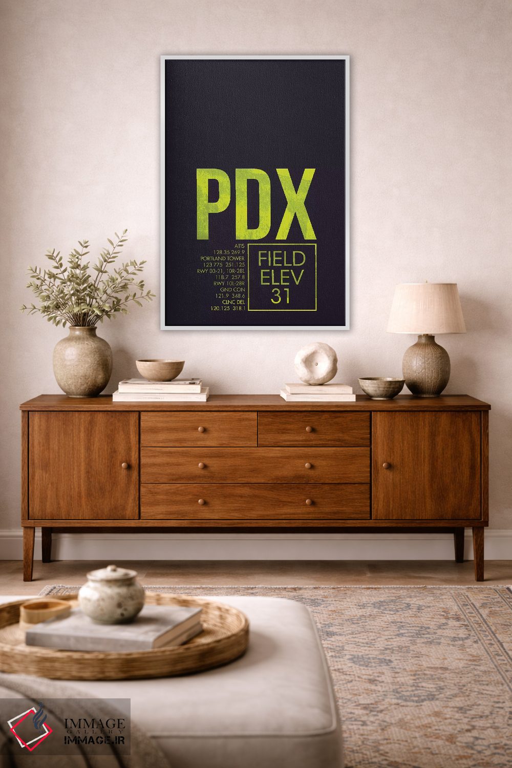 تابلو دکوراتیو کد فرودگاه پورتلند اثر ۰۸ لفت - D3W