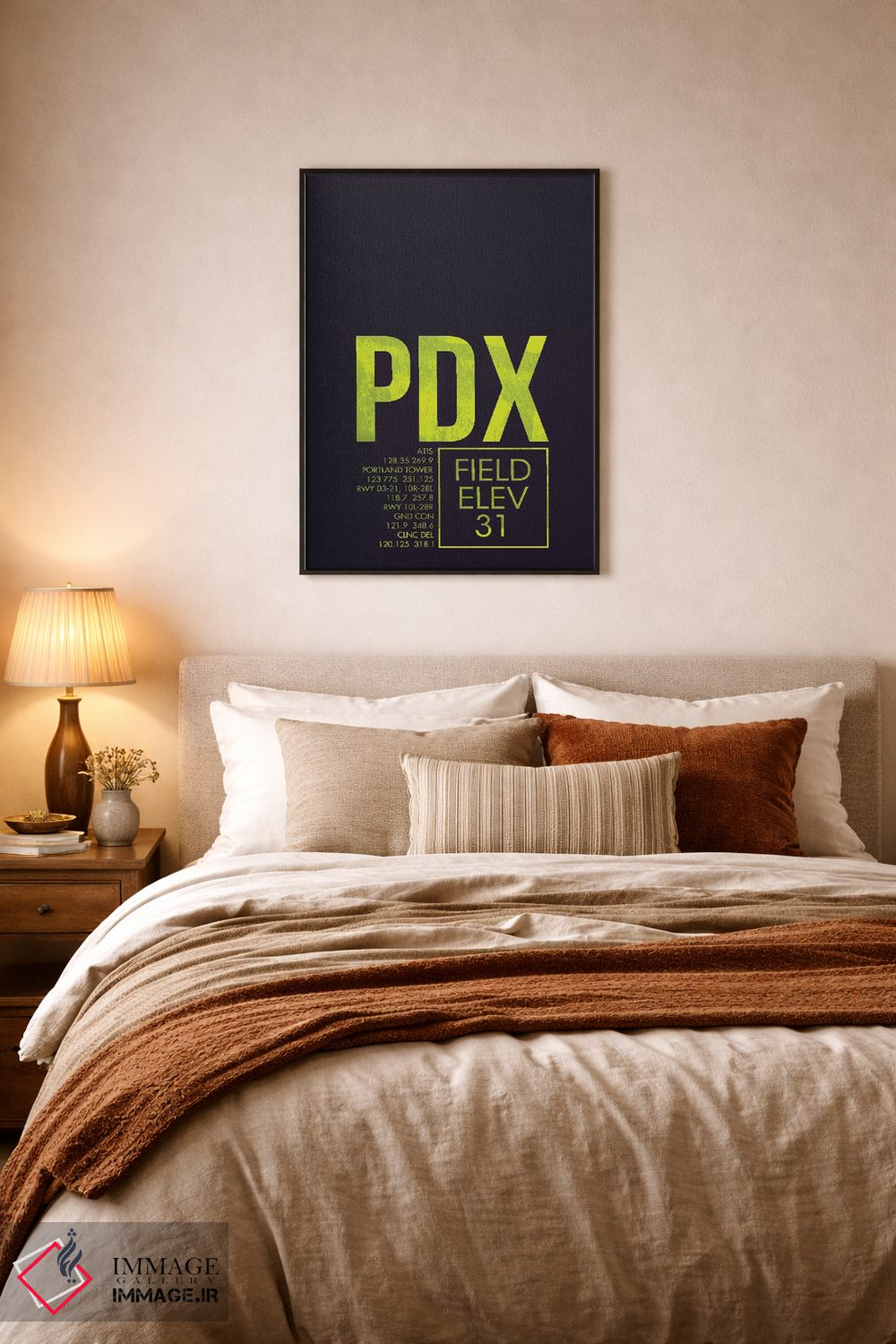 تابلو دکوراتیو کد فرودگاه پورتلند اثر ۰۸ لفت - D6B