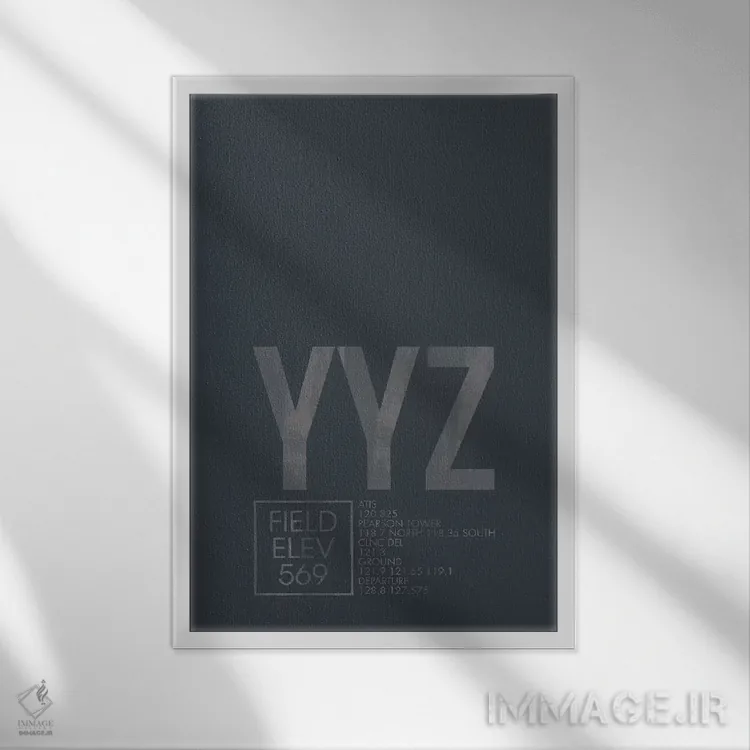 تابلو دکوراتیو تورنتو پیرسون اثر ۰۸ لفت - نمای قابدار سفید