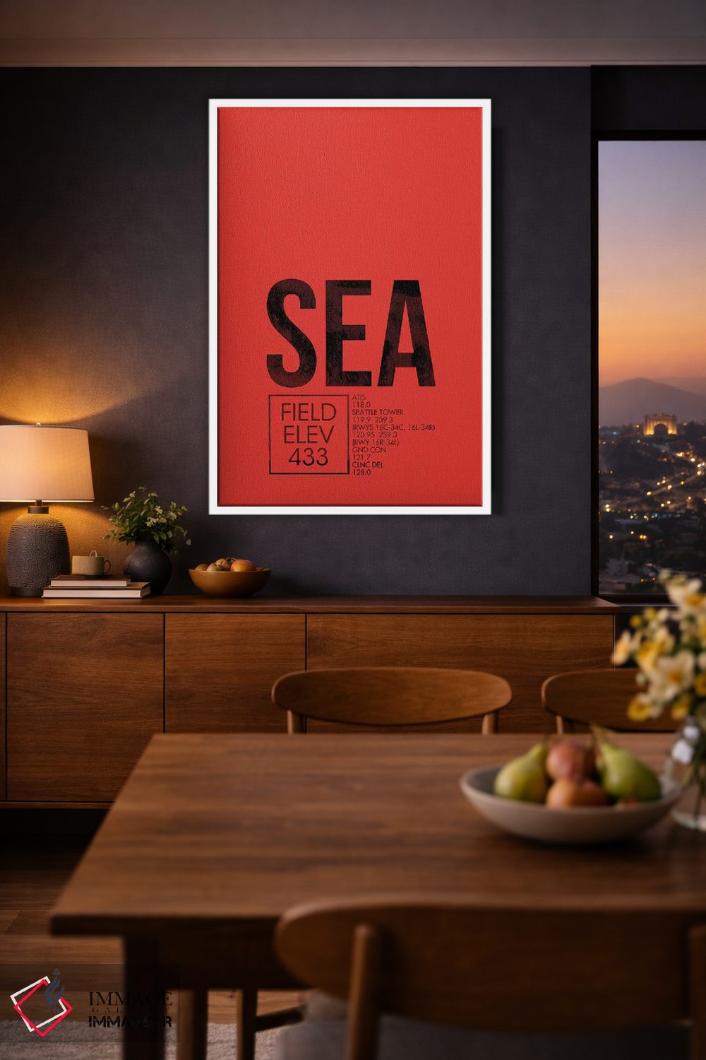 تابلو دکوراتیو کد فرودگاه سیاتل-تاکوما اثر ۰۸ لفت - D4W